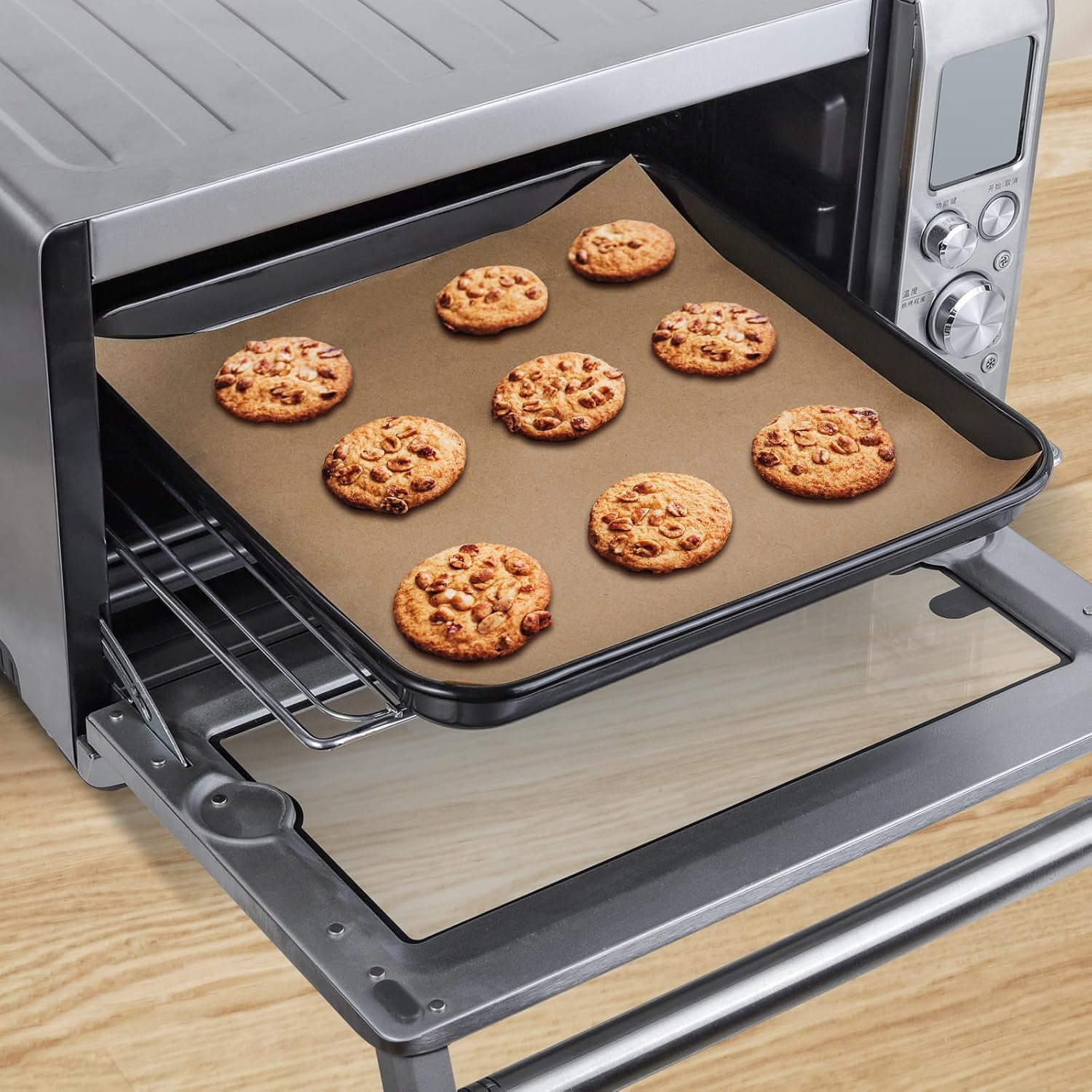 Air Fryer Liners Disposable Compatible with the Breville Smart Oven Air Fryer Pro BOV900BSS, 100PCS Parchment Paper for Baking, Baking Sheet Accessories for Breville BOV900BSS Oven