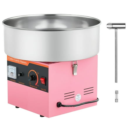 KFFKFF Commercial Cotton Candy Machine, 1000W Electric Floss Maker with 15-inch Stainless Steel Bowl and Sugar Scoop, Suitable for Hard Candy, Perfect for Home, Kids' Birthdays, and Family Gatherings