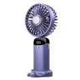 thumbnail image 1 of Naievear 1 Juego de ventilador de mano de 3000 mah con cordón Pantalla LED en tiempo real Ajustable 5 velocidades Enfriamiento plegable Ventilador de escritorio ultra silencioso recargable para Su, 1 of 5