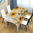 thumbnail image 4 of Yayeee Tablecloths 60" x 90" Rectangle Wrinkle Resistant Party Table Cover, Beige Sunflowers, 4 of 8