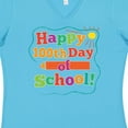 thumbnail image 4 of Inktastic Happy 100th Day of School Women's V-Neck T-Shirt, 4 of 5