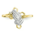 thumbnail image 5 of Primal Gold 10 Karat Yellow Gold and White Rhodium-plated Praying Hands Cubic Zirconia with Cross Ring, 5 of 7
