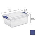 thumbnail image 4 of Sterilite 14 Liter Latch Box, Small Clear Plastic Storage Bin with Lid, Blue Latch, 10 Pk, 4 of 6