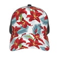 thumbnail image 2 of Picia Lilies Flowers Pattern Trucker Hat,Baseball Cap,Sun Protection Cap,Stylish Headwear,Leisure Cap,Outdoor Sports Cap, 2 of 7