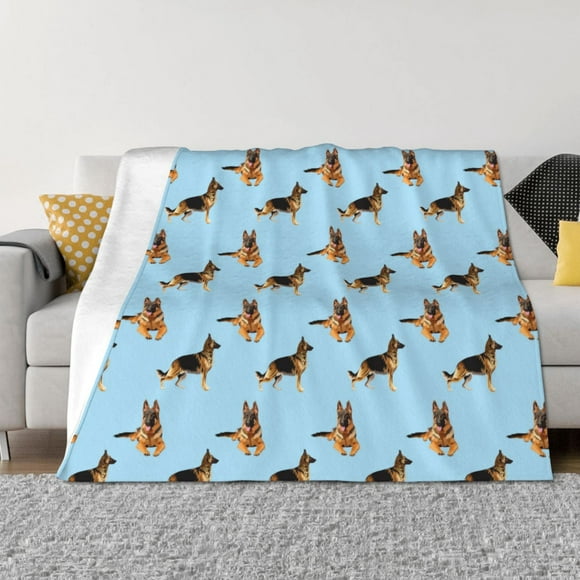 Fotbe German Shepherd Dog Manta de Franela con Estampado, Manta Ultrasuave para Cama, Sofá, Auto, Hipoalergénica y Antibolitas-40"x30"