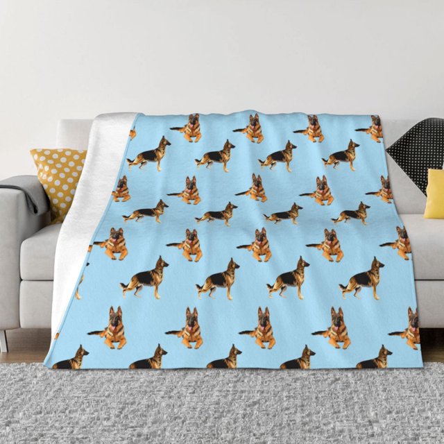 Fotbe German Shepherd Dog Manta de Franela con Estampado, Manta Ultrasuave para Cama, Sofá, Auto, Hipoalergénica y Antibolitas-40"x30"