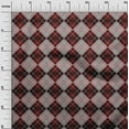 thumbnail image 2 of oneOone Cotton Flex Maroon Fabric Argyle Check Sewing Material Print Fabric By The Yard 40 Inches Wide, 2 of 4