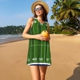 thumbnail image 3 of Lafuoo American Football Field Pattern Women's Sleeveless Dress, Round Tie Pocket Short Sleeve Dress Summer Clothing, Suitable for Vacation, Leisure, Work-Medium, 3 of 8