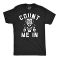 thumbnail image 1 of Mens Funny T Shirts Count Me In Sarcastic Halloween Vampire Graphic Novelty Tee for Men (Heather Black - Count Me In) - S, 1 of 3