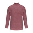 thumbnail image 5 of TFEOQRY Men's Turtleneck Ribbed Knit Sweater Solid Long Sleeve Casual Pullover Fall Winter Warm Top Burgundy, 5 of 6
