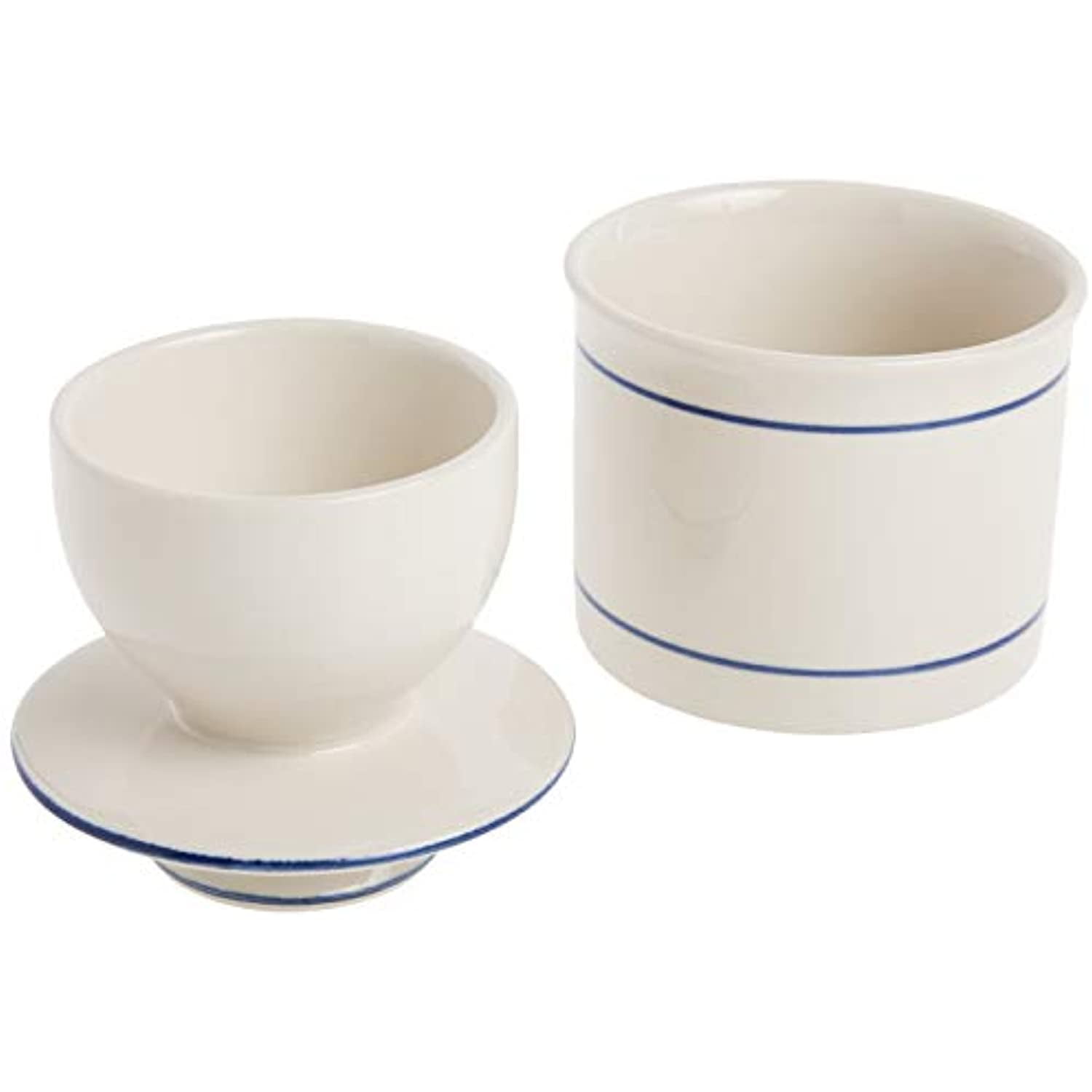 Kitchen & Dining salt crock Pottery Butter Crock in Blue and Earthtone