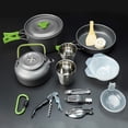 thumbnail image 1 of Utensilios de cocina al aire libre Sartenes para acampar Juego de Hervidor de té antiadherente Herramienta de cocina Tazón Taza Cuchara plegable Tenedor Cuchillo Vajilla Cola utensilios de cocina al aire libre, 1 of 8