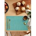 thumbnail image 2 of Placemats Set of 6, Vintage Teal Green Woven Placemat, Linen Place Mats for Kitchen/Dining Tables, Farmhouse Retro Solid Color Linen Texture Washable Table Mats for Party, 2 of 8