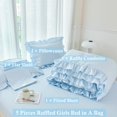 thumbnail image 4 of Juego de cama ANGIYUIN Twin azul claro con volantes, 5 piezas, 4 of 8