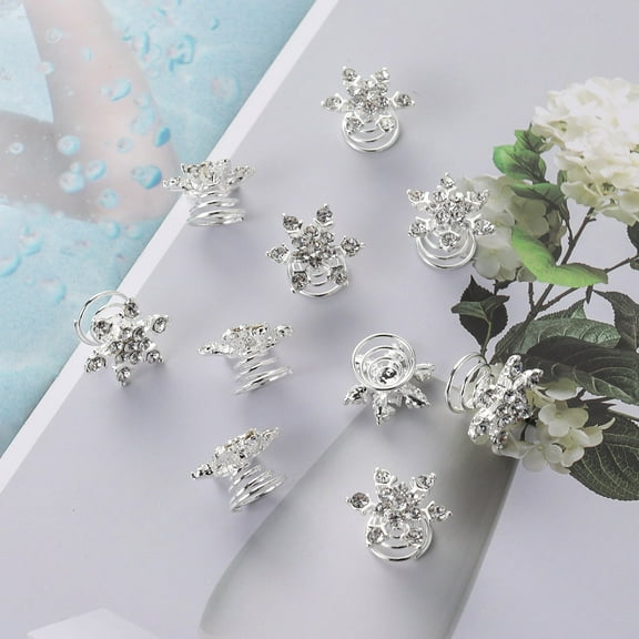 SEWCHICS Clips Bridal Hair Rhinestone for Celebrations 10Pcs 0.8x0.8x0.4In