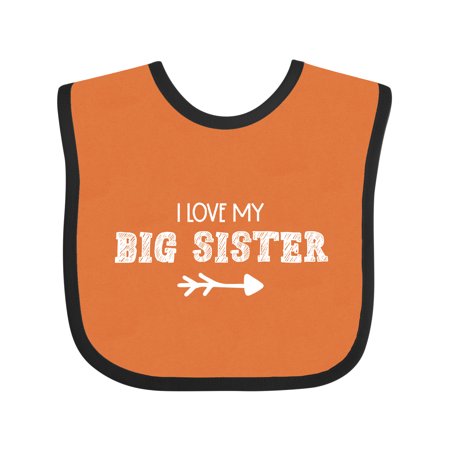 

Inktastic I Love My Big Sister with Arrow Gift Baby Boy or Baby Girl Bib
