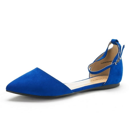 

Dream Pairs Women s Ankle Strap Flat Shoes Ballerina Ballet Shoes Pointed Toe Flat Shoes Flapointed-New Royal/Blue Size 5.5