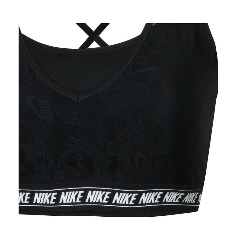 Nike Swoosh Laced Sports Bra in Black