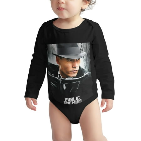 

Public Baby onesie Enemies Johnny Depp Baby Boy Girl Long Sleeve Bodysuit Snap Closure Black 6 Months
