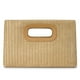 thumbnail image 1 of Bolso de mano Kseymeir Straw Clutch con asa superior para mujer, color caqui, 1 of 8