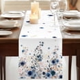 thumbnail image 3 of Table Runners 72 Inches Long Dress Scarves, Navy Blue Flowers Farmhouse Kitchen/Dining Table Runner, Coffee Tablerunners, Spring Floral Elegant Pastoral Watercolor 14x72 Inch, 3 of 9