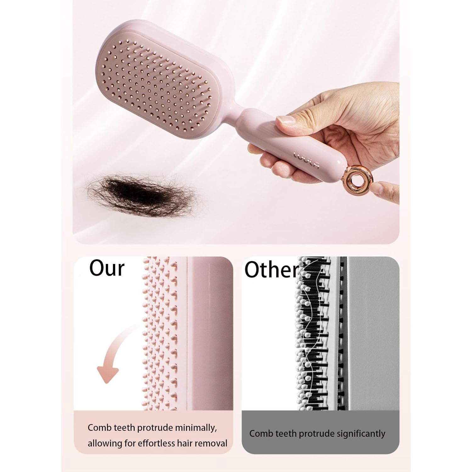 Retractable Cushion Massage Comb with Air Cushion Massage, Anti-Static Detangling Comb for All Hair Types Including Curly Wet and Damaged Hair