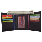 Slim Mens RFID Security Blocking Slim Trifold Credit Card ID Leather Wallet
