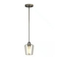 thumbnail image 6 of Hampton Bay Pavlen 1-Light Brushed Nickel Contemporary Hanging Mini Pendant with Clear Glass Shade, 6 of 6