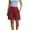 Red, variant on Vivianyo HD Women's Elastic Waist Pleated Knee Length Shorts, Straight Leg Solid Casual Mid Short Bottoms for Women, Women's Khaki, Sizes S-2XL