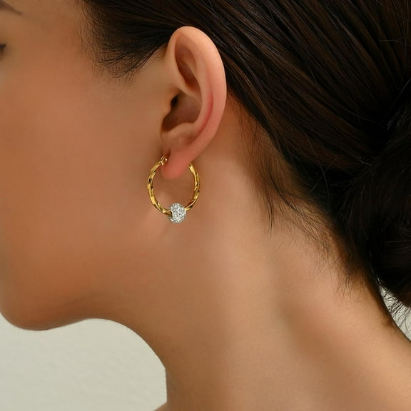 ball Gold Hoop earrings 18K gold plated round pendant earrings Fashion luxury women's earrings Gold DIY