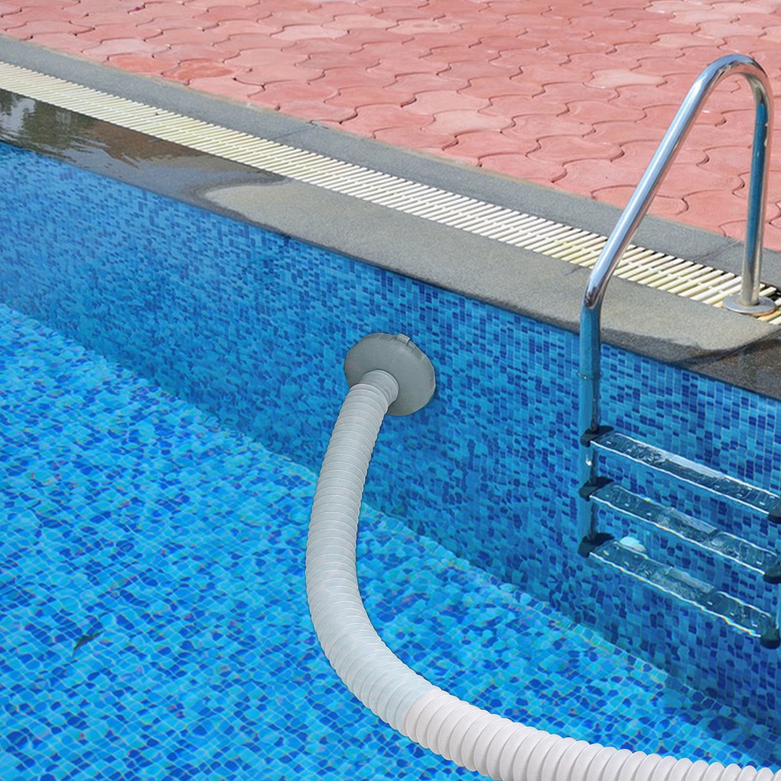Portable Pool Vacuum Cleaner Kit Above Ground Pool Cleaning Accessories Set with Hose, Vacuum Head & Telescopic Pole, Handheld Pool Filter Vacuum for Clean Water