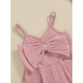 thumbnail image 6 of Suealasg Toddler Girls Romper Shorts Cute Bow Sleeveless Ribbed Short Jumpsuit Shorts 6M 12M 24M 2T 3T 4T Baby Girls Summer Clothes, 6 of 7