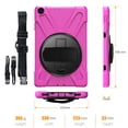 thumbnail image 5 of XYX Case for Samsung Galaxy Tab A 10.1 2019 SM-T510/SM-T515 with 360 Degree Rotating, Hand Strap, Shoulder Strap, Rose, 5 of 7