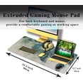 thumbnail image 3 of Gaming Mouse Pad Navy Desk Mat Large Desk Pads Mens Office Accessories Pad for Table Non-Slip Rubber Base Waterproof with Stitched Edges 35.4" X 15.7" for Game Office, Peacock Feather, 3 of 7
