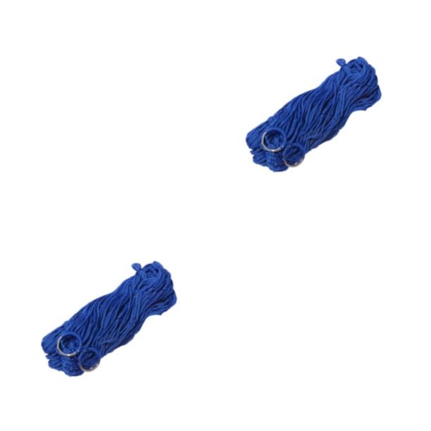 Hamaca de malla de cuerda de nailon Sonducket columpio para dormir plegable ligera para senderismo hogar adultos patio Azul oscuro 2piezas
