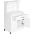 thumbnail image 2 of Pemberly Row Modern Kitchen Wooden Microwave Cart in White, 2 of 5