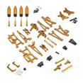 thumbnail image 3 of kusrkot 1/14 RC Cars Metal Spare Parts for 14209 14210 Rear Cup Sturdy DIY Accessory gold, 3 of 9