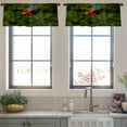 thumbnail image 3 of LALILO Kitchen Curtain Valance Red Parrot Rain Parrot Flying Rod Pocket Window Curtain 52"x 18" Set of 2, 3 of 5