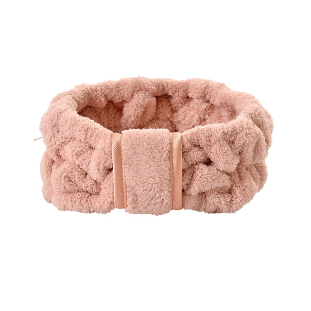 Qarigey Bandas para el cabello Bowknot de cara ajustable Coral Fleece Diadema deportiva Accesorios de peinado para maquillaje de spa Cuidado de la Ropa, zapatos y accesorios Miscelánea Rosado Qarigey AP010837-05
