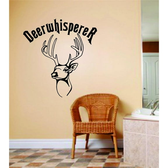 Wall Design Pieces Deer Whisperer Animal Hunting Hunter Man Gun Boys Kids Bed Room 14 X 14 Inches