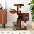 thumbnail image 2 of BestPet 36 inch Tall Cat Tower with Cat Scratching Post,with Cat Hammock & Funny Toy,Brown, 2 of 7