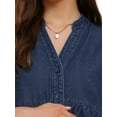 thumbnail image 5 of INSPIRE CHIC Women's Maternity Denim Dress Long Sleeves Cotton Button Down Fall Shirt Dresses M Deep Blue, 5 of 6