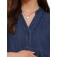 thumbnail image 5 of Vestido de maternidad de mezclilla para mujeres INSPIRE CHIC, de manga larga, algodón, con botones, vestido de camisa de otoño, M azul profundo, 5 of 6
