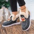 thumbnail image 3 of Xfvqtps Womens Faux Fur Lined Slippers Denim Texture Upper Pull Tab Comfort House Shoes with Soft Sole for Indoor Outdoor Relaxation Khaki, 3 of 9
