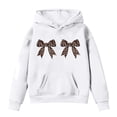 thumbnail image 1 of Aocisk Sweat à Capuche Court à Manches Longues et Col Rond Imprimé Nœud pour Filles Blanc 4-5 Ans, 1 of 3