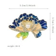 thumbnail image 5 of Peony Brooch High-end Women's Corsage Pin Enamel High-end Suit Accessories Pin Coat Decoration,Blue, 5 of 5