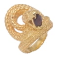 thumbnail image 4 of NOVICA Gold-plated garnet cocktail ring, 'Golden Cobra Queen', 4 of 7