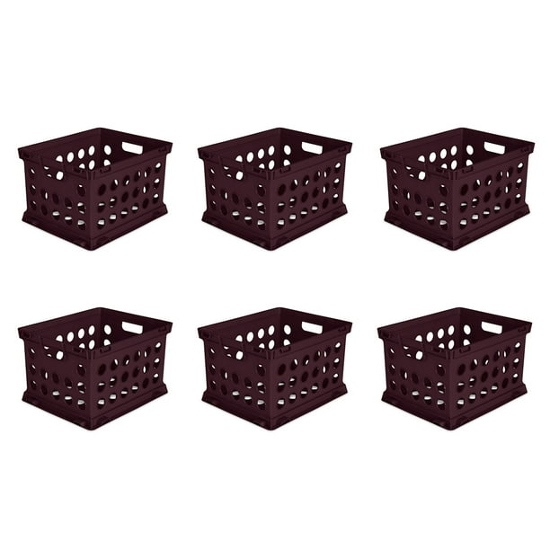 Sterilite Stackable File Storage Crates with Integrated Handles, (6 Pack)