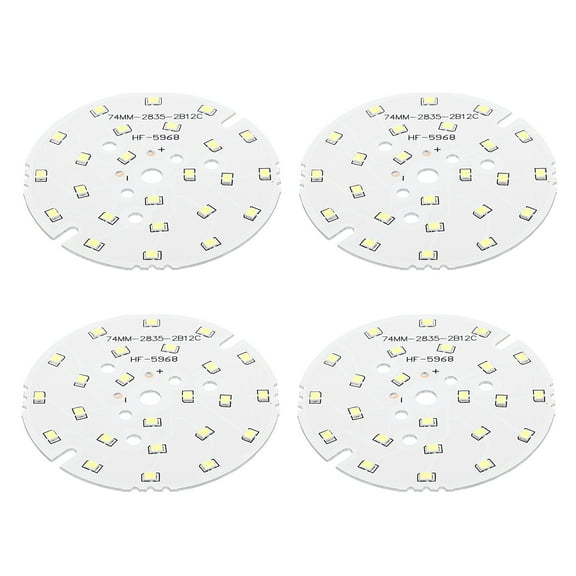 Uxcell 12W 120lm 6000-6500K 74mm 36-40VDC COB LED Light Chip Beads Energy Saving Bulb White 4 Pack
