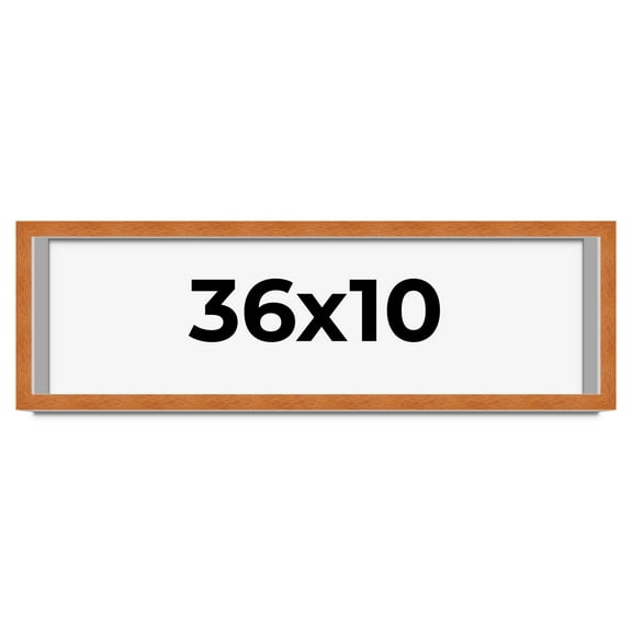 36x10 Shadow Box Frame Brown | 0.875 Inches Deep Real Wood Contemporary Shadowbox Display Frame |